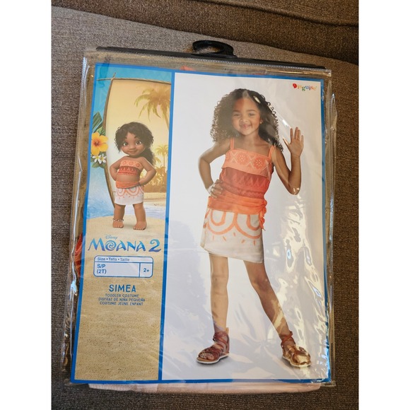 Disney Moana 2 Toddler Costume Dress S/P 2T Simea Disguise Dress Up Pretend NEW - Picture 2 of 9